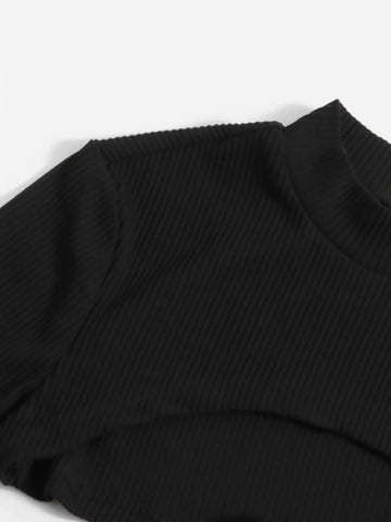 Super Crop Top & Rib-knit Bodycon Dress