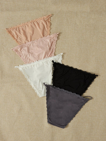 5pack Contrast Lace Panty