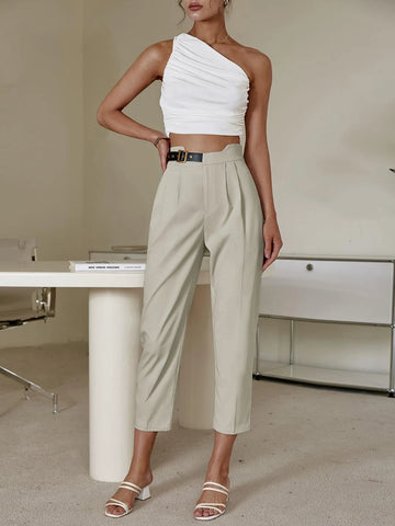 Sollinarry Solid Belted Pants