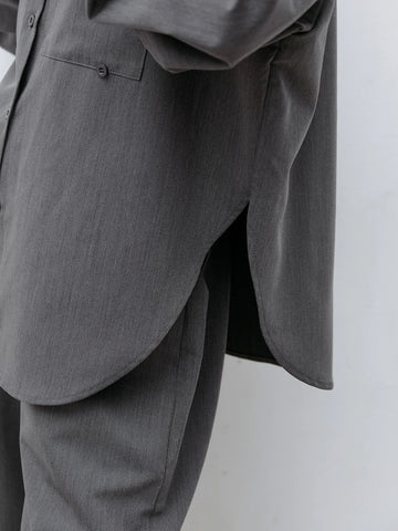 Dazy-Less Solid Button Front Drop Shoulder Shirt & Split Hem Pants