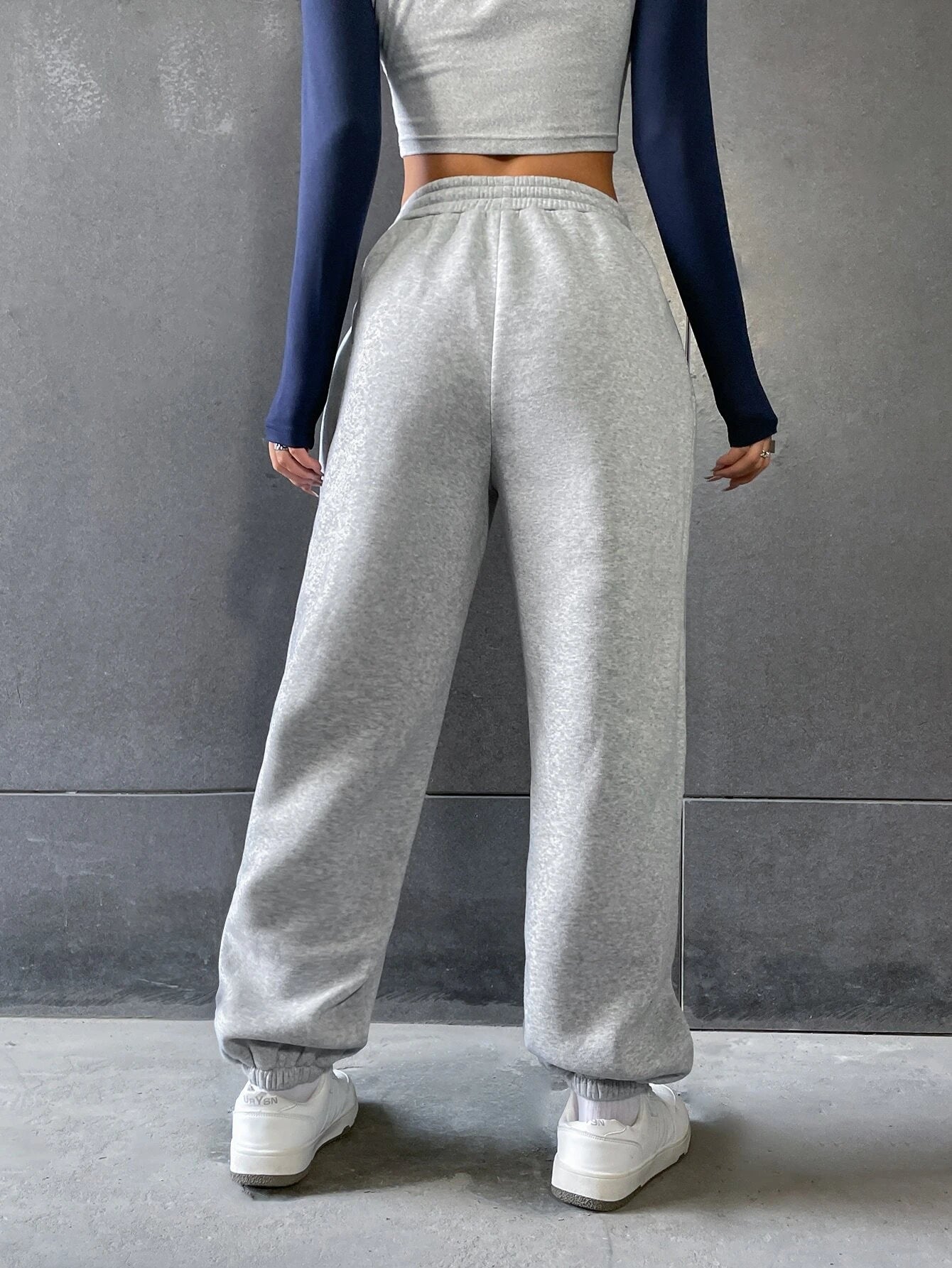 Skull And Letter Graphic Drawstring Waist Sweatpants