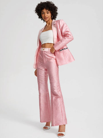 Jacqueline City Single Button Jacquard Blazer & Pants