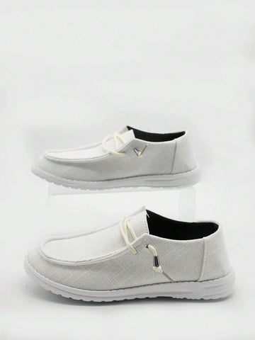 Sporty Slip On Shoes For Women, Lace-up Front Sneakers